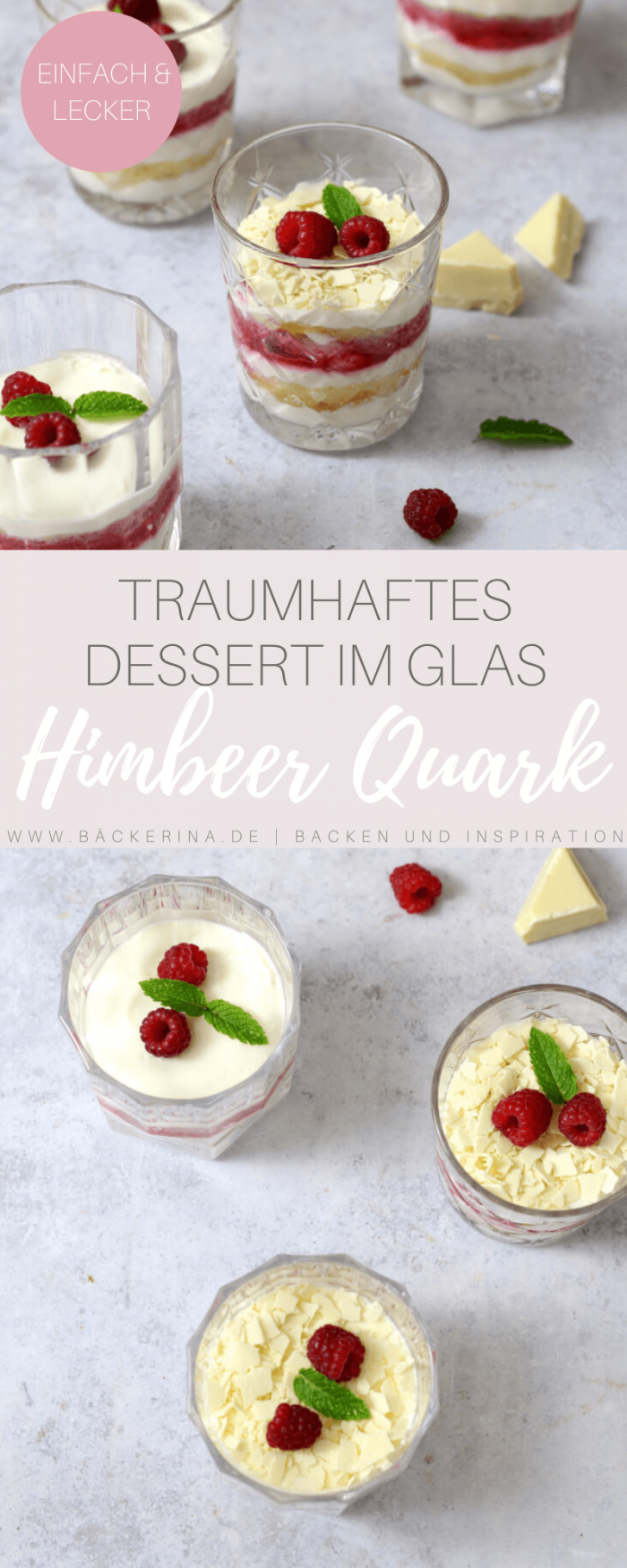 Himbeer Quark Dessert mit weißer Schokolade - Bäckerina