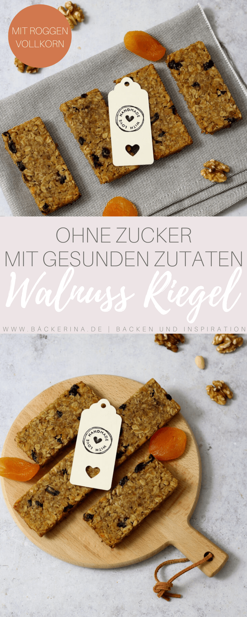 Gesunde Müsliriegel - Mit Walnuss, Roggen &amp; Cranberries - Bäckerina